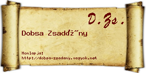 Dobsa Zsadány névjegykártya